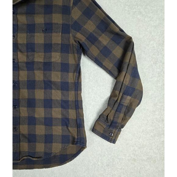 Bonobos Shirt Mens Size Medium Slim Fit Brown Navy Buffalo Plaid Flannel - Picture 6 of 16